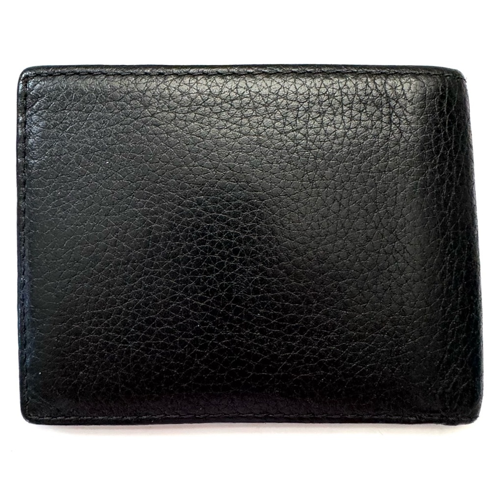 J Crew Black Pebbled Leather Billfold Wallet Classic Bifold Card & Cash Holder - Picture 5 of 7